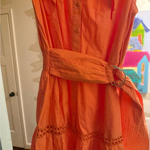 Vibrant Orange Ruffled Dress - Picture 2 of 4